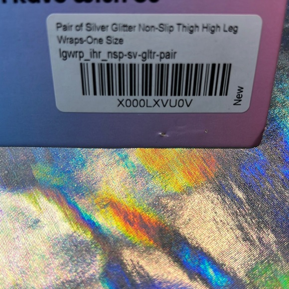 NWT Silver Shimmering Leg Wraps - Picture 3 of 8